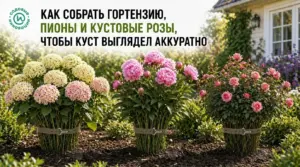 Как собрать гортензию, пионы и кустовые розы, чтобы куст выглядел аккуратно