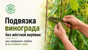 Подвязка винограда без жёсткой верёвки: как направить побеги и не сломать лозу